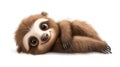 A cute sloth lying down with a friendly expression Royalty Free Stock Photo