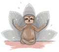 Cute sloth meditation