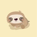 Cute sloth vector.