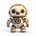 Cute sloth robot, robotic animal isolated over white background. Created with generative Ai