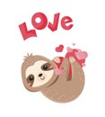 Cute sloths with love