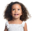 Cute small afro american girl isolated on white Royalty Free Stock Photo