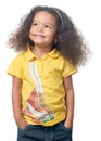 Cute small afroamerican girl standing with a smile