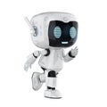 Cute and small artificial intelligence personal assistant robot walk isolated Royalty Free Stock Photo