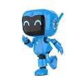Cute and small artificial intelligence personal assistant robot walk isolated Royalty Free Stock Photo
