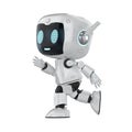 Cute and small artificial intelligence personal assistant robot walk isolated Royalty Free Stock Photo