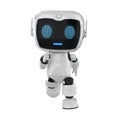Cute and small artificial intelligence personal assistant robot walk isolated Royalty Free Stock Photo