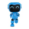 Cute and small artificial intelligence personal assistant robot walk isolated Royalty Free Stock Photo