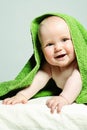 Cute Small Baby after Bath. Happy Little Child Royalty Free Stock Photo