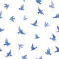 Cute small birds. Seamless pattern for fashion design. Watercolor