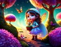 Cute small fairy in the forrest - AI generated art