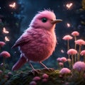 cute small fluffy pink bird