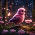 cute small fluffy pink bird