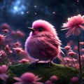 cute small fluffy pink bird