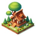 Cute Small Forest Zen Wood Temple