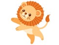 Cute small lion cartoon animal design vector illustration isolated on white background Royalty Free Stock Photo