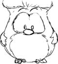 Cute small owl - funny vector illustration Royalty Free Stock Photo