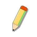 Cute small pencil icon illustration isolated on white background Royalty Free Stock Photo