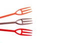 Cute small plastic forks Royalty Free Stock Photo