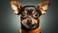 Cute small puppy sitting, looking at camera, purebred French Bulldog generated by AI Royalty Free Stock Photo