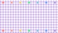 cute small purple gingham with rainbow flower, plaid, checkered, tartan pattern background