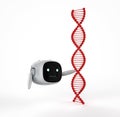 Cute and small robot with dna helix