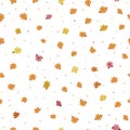 Cute small scale flower yellow and orange colored seamless fabric pattern Royalty Free Stock Photo