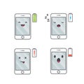 Cute smartphone vector with battery indicator