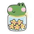 Cute smile crocodile head jar have star candy inside.Wild animal face cartoon