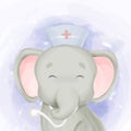 Cute Smile Doctor Baby Elephant