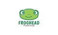 Cute smile head frog cartoon logo symbol vector icon graphic design illustration