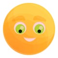 Cute smile icon, cartoon style