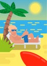 Man relax on beach