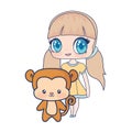 cute smiling anime girl monkey baby