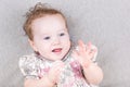 Cute smiling baby girl clapping hands Royalty Free Stock Photo
