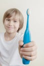 Cute smiling boy with toothbrush Royalty Free Stock Photo