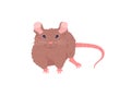 Cute smiling brown mouse flat style, vector illustration Royalty Free Stock Photo