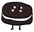 Cute smiling brown and white oreo vector illustration