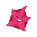 Cute smiling cartoon starfish character, invertebrate sea animal cartoon vector Illustration Royalty Free Stock Photo