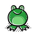 Cute and smiling cartoon style green frog vector icon, illustration. Royalty Free Stock Photo