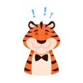 Cute smiling cartoon tiger portrait Royalty Free Stock Photo