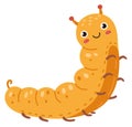 Cute smiling catterpillar. Larva mascot. Happy insect Royalty Free Stock Photo