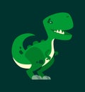 Cute smiling dinosaur. Green dino character mascot Royalty Free Stock Photo