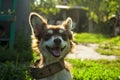 Cute smiling dog on the street Royalty Free Stock Photo