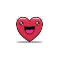 Cute Smiling Doodle Heart vector illustration