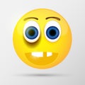 Cute smiling emoticon, emoji, smiley. Royalty Free Stock Photo