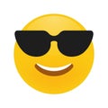 Cute smiling emoticon wearing black sunglasses Royalty Free Stock Photo