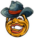Cute smiling emoticon wearing cowboy hat, emoji, smiley Royalty Free Stock Photo