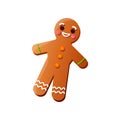 Cute smiling fresh christmas gingerbread with colorful design Royalty Free Stock Photo