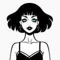 Cute goth girl with short hair